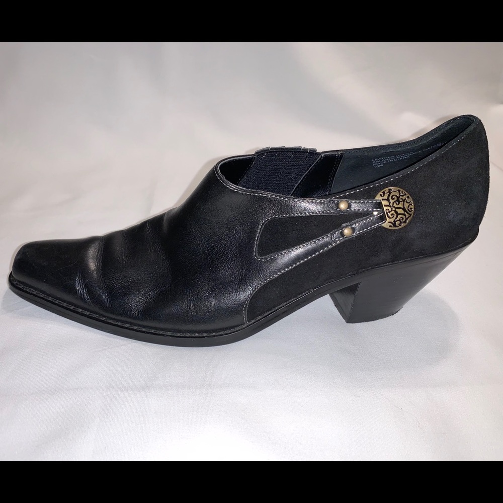 Bohemian Southwestern Black Leather Ankle Booties